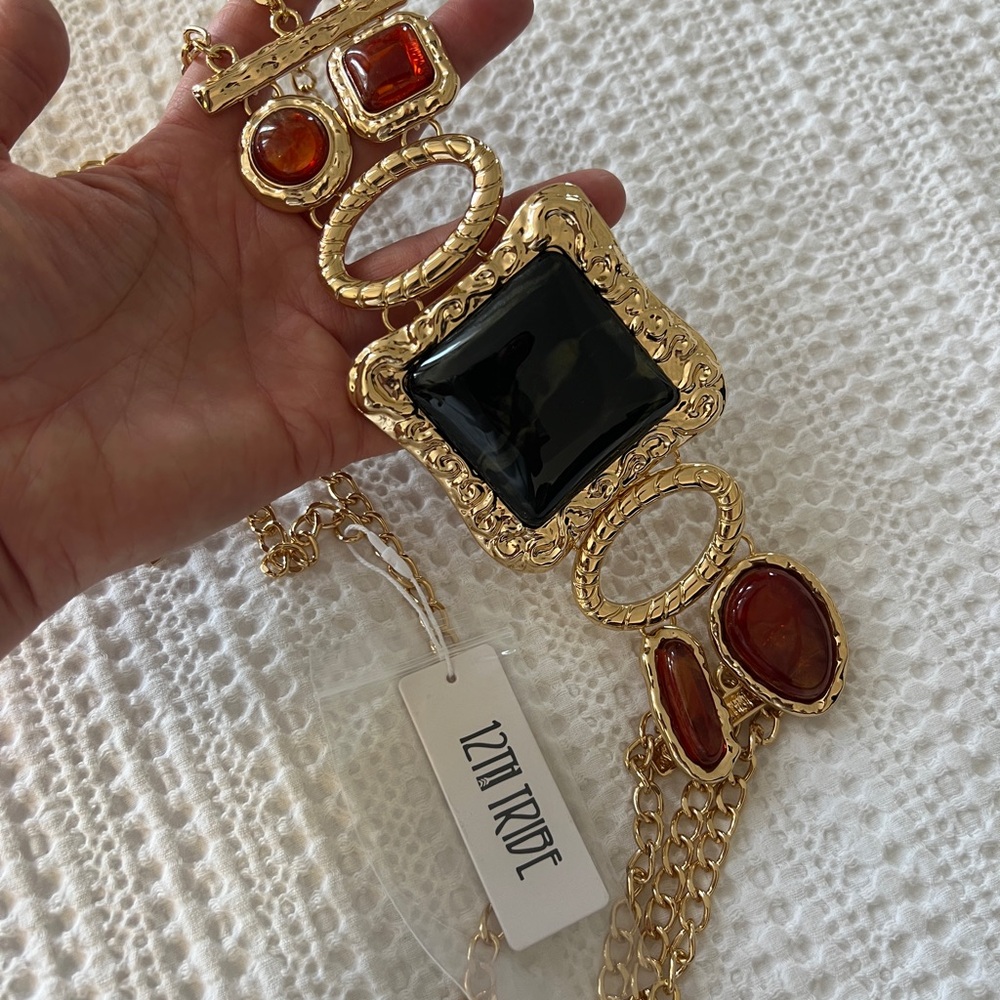 12th Tribe Gold and Black Statement Belt
